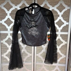NWT Women’s Black And Silver Long Sleeved Blouse
